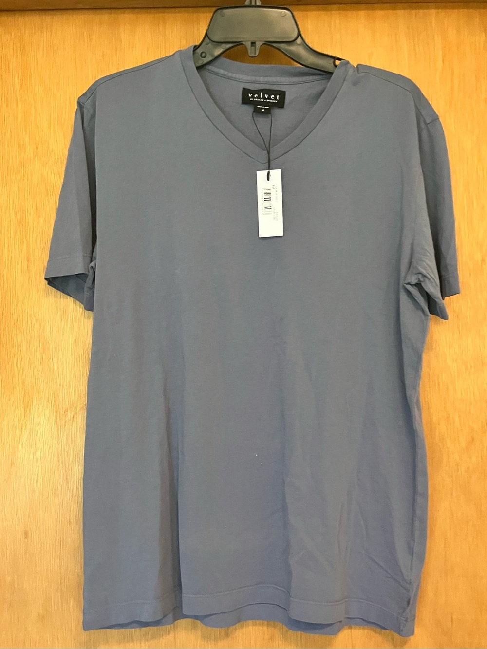 NWT Men’s V-Neck T-Shirt Blue Grey Velvet by Graham & Spencer sz M